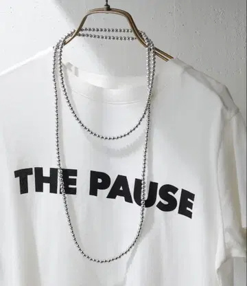 택 포함 새상품 [ THE PAUSE ] 메탈 볼 롱 목걸이