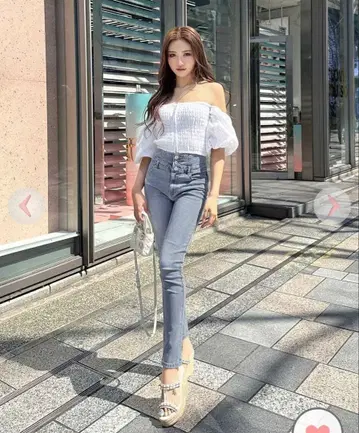 새상품 택 포함 Rady 백 크로스 스키니 데님
