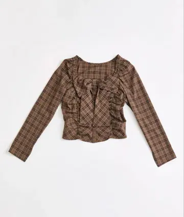 OLIVE des OLIVE 리본 긴팔 블라우스 브라운