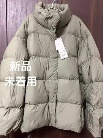 택 포함 새상품 UNIQLO 파우더 소프트 다운 자켓 M 올리브