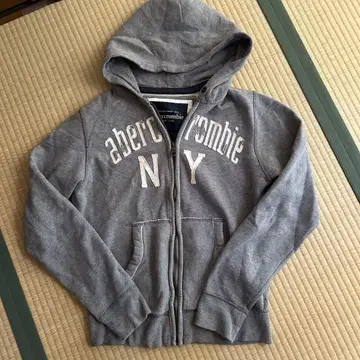 아바크롬비&피치 아바클로 데미지 가공 후드티 그레이