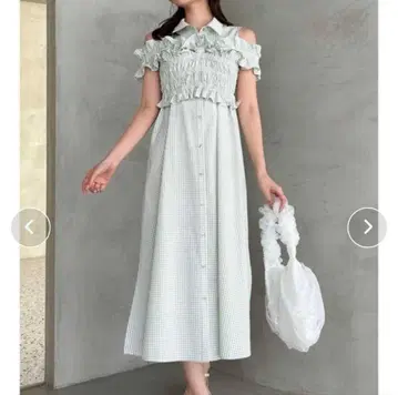 dazzlin 개더 뷔스티에 SET 셔츠 원피스 그린