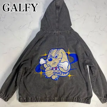 [ 새상품급 ] GALFY 갈피 더티 데님 후드 자켓 대형견 그레이 계열