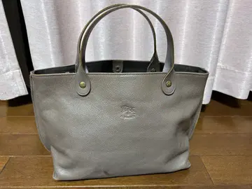 일비종떼 그레이 가죽 토트백