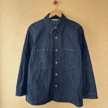 AURALEE HARD TWIST LIGHT DENIM SHIRT