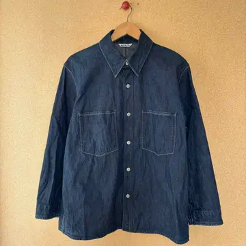AURALEE HARD TWIST LIGHT DENIM SHIRT 3