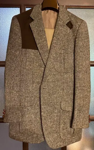 트위드 헌팅 자켓 도네갈 트위드 엘보우 자켓