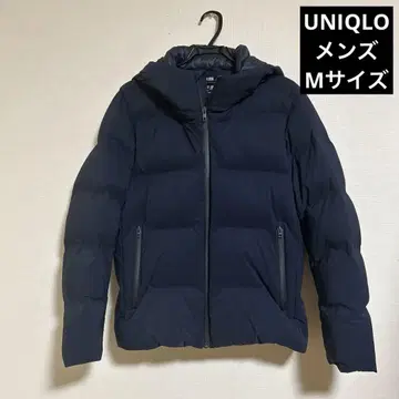 UNIQLO 남성용 심리스 다운 후드티 네이비 M 사이즈