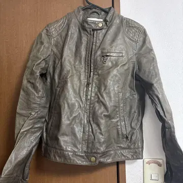 .fr 라이더 자켓 천연 가죽 M 카키