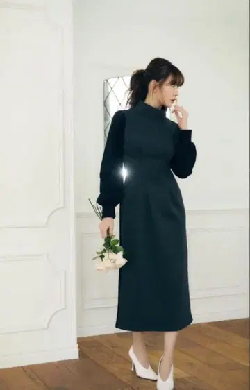 herlipto two-tone relax midi dress