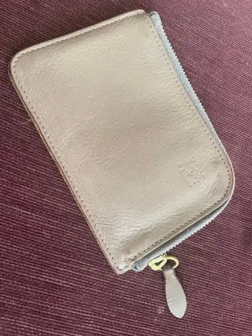 [ ILBISONT ] 베이지 코인 케이스 L자 지퍼