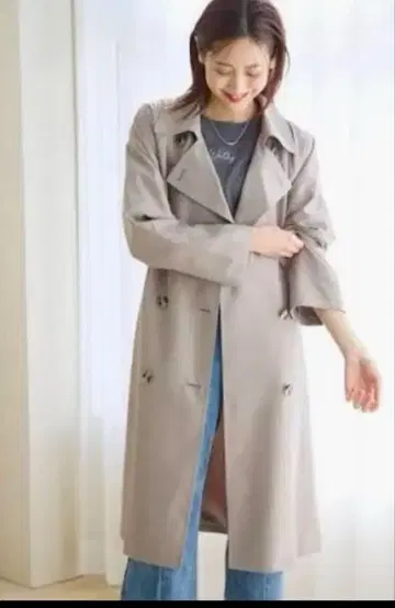 글로벌 워크 발수 UV 프로텍트 에어경량 트렌치코트 size M