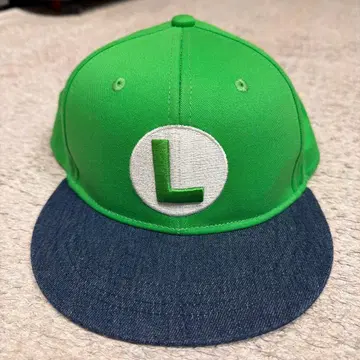 그린 컬러 L 마크 데님 챙 캡