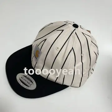 Carhartt 스트라이프 캡 아이보리/블랙
