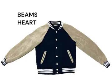 BEAMS HEART 바시티 자켓 네이비/베이지 빔즈 아우터