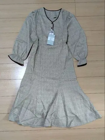 OLIVE des OLIVE 체크 무늬 머메이드 원피스 F 사이즈
