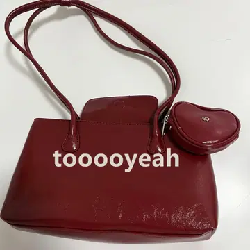 STAND OIL 레드 숄더백 하트 파우치 포함