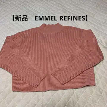 EMMEL REFINES 리브 하이넥 스웨터