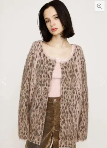 JQ LEOPARD 가디건 핑크