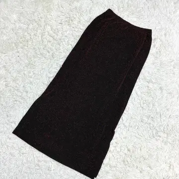 타이트 스커트 이탈리아제 라메 사이드 슬릿 롱 기장 얇은 소재 파티
