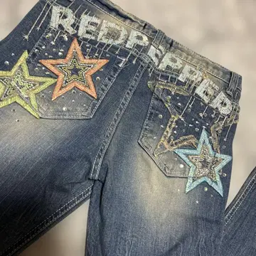 레드페퍼 RED PEPPER 스마일 별 데님 팬츠