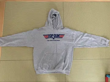 TOP GUN 후드 부착 맨투맨 그레이