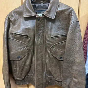 70s 브라운 가죽 자켓