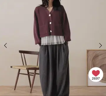 로리즈팜 데코 버튼 숏 가디건