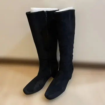 블랙 스웨이드 롱 부츠 25cm
