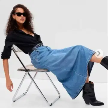[ 미사용 ] GAP A라인 데님 맥시 스커트