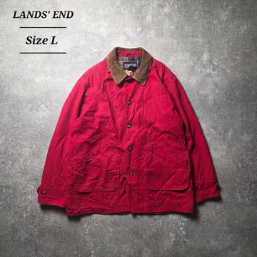 LANDSEND 란즈엔드 헌팅 자켓 안감 체크 옷깃 코듀로이 레드