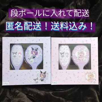 LiccA x My Melody 쿠로미 치장 거울 & 브러쉬 2개 세트