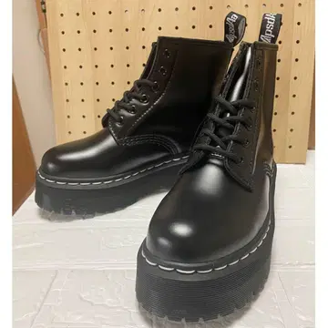 통굽 부츠 6홀 BOOTS 워크 부츠 여성용 고급 가죽 슬림 레그