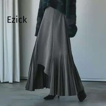 [ 새상품급 ] 에지크 Ezick 이레헴 플리츠 스커트 그레이 롱 스커트