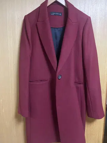 ZARA 롱 와인 레드 코트 새상품급
