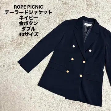 ROPE PICNIC 네이비 골드 버튼 더블 테일러드 자켓