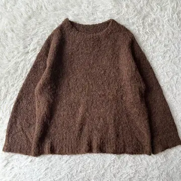 kagure 카구레 니트 알파카 부클레 알파카 풀오버 브라운