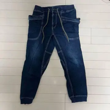 GO hemp 앵클 리브 팬츠 데님