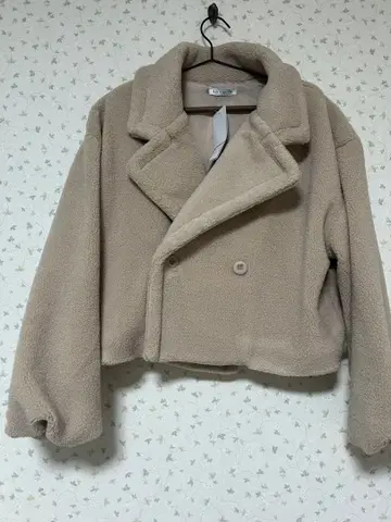 베이지 더블 브레스트 크롭 자켓 3L