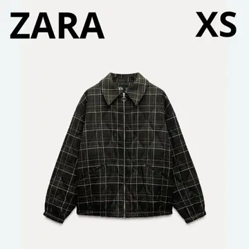 ZARA 체크 무늬 퍼프 자켓