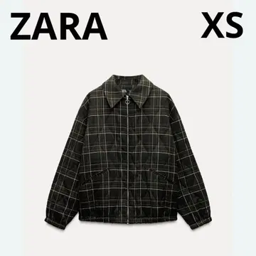 ZARA 체크 무늬 퍼프 자켓