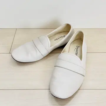[ 새상품급 ] Repetto 마이클 화이트 가죽 로퍼 화이트