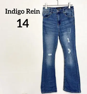 Indigo Rein 부츠컷 데님 [ 14 ] 플레어 데미지 여성용
