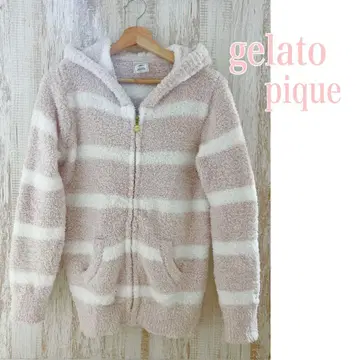 gelatopique 보더 복슬복슬 후드티