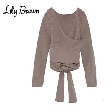 LILYBROWN 랩 리브 니트 핑크 베이지
