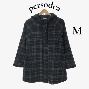 persodea 페르소디아 아우터 더플 코트 체크 후드 부착