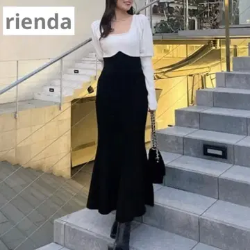 rienda 2WAY 체인 머메이드 Knit OP