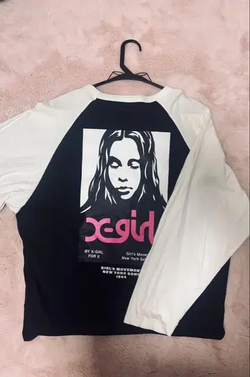 x-girl 래글런 슬리브 T셔츠