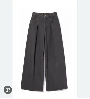 Pinue 턱 스티치 데님 팬츠 블랙 M