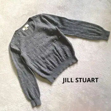 JILL STUART 질스튜어트 그레이 비즈 장식 긴팔 니트 M